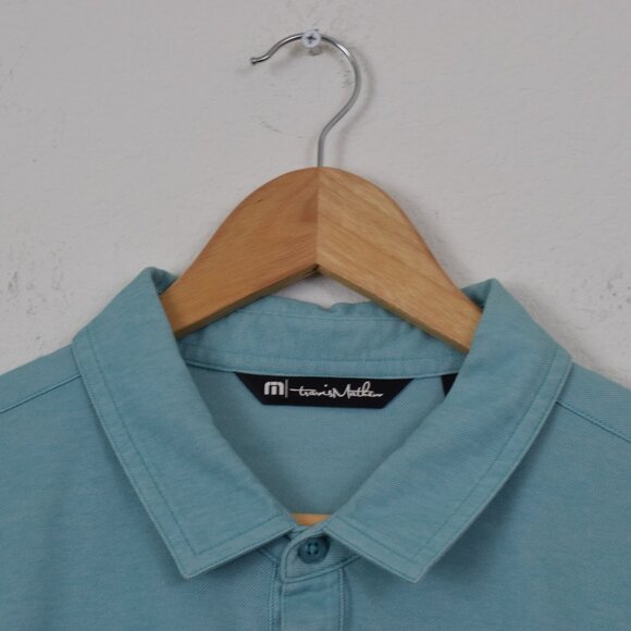 Travis Mathew‎ Teal Green Polo Shirt Short Sleeve Pima Cotton/Poly Blend Size XL - Picture 5 of 10
